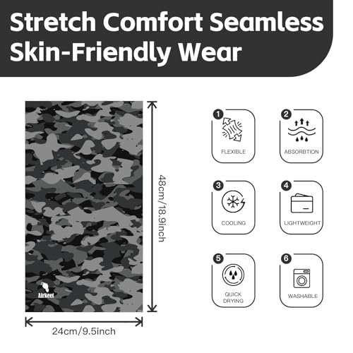 Breathable Neck Gaiter UPF 30+ Sun Protection Face Mask for Men & Women - color: 5pcs-camo-2