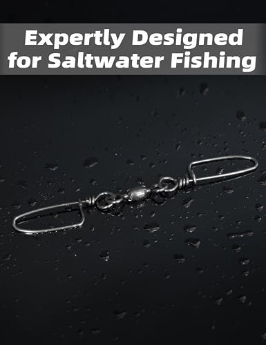 BLUEWING 10pcs Double Snap Swivels 75lbs, 135lbs, 200lbs, 300lbs Stainless Steel Coastlock Fishing Snap Swivel High Strength Saltwater Fishing Tackle Connector - size: 300lbs