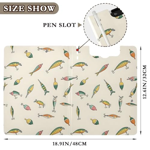 A4 Foldable Clipboard Folder with Double Clips Metal Clip, Pen Holder, 360 Degree Foldable Storage Clipboards Fishing Lures Binder File Folder for Office,Nursing,Work,