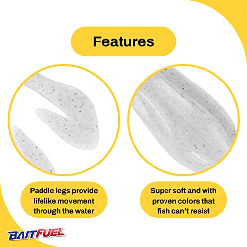 BAITFUEL BF Toad Infused with Supercharged X55 Formula Gel: Fish Scent Technology with Powerful Attractants|4-Inch, Trash (PN: X85559)