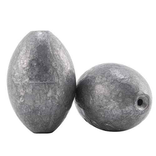 Dr.Fish Egg Sinker Lead Fishing Weights Oval Shaped Catfishing Weights Bank River Freshwater Saltwater Fishing Bass Casting - size: 1oz-20 Pack