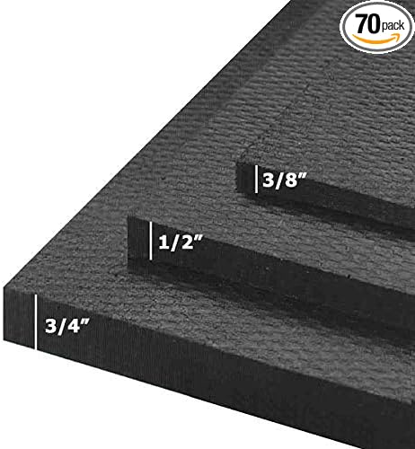American Heavy Duty Stall Tiles - Stable/Horse Tiles - Thick, Durable Rubber Flooring - Solid Black 14' x 20' Set 1/2" Thick (70 Tiles Total)