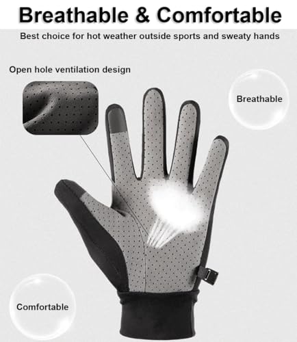 SUJAYU Full Finger UV Protection Gloves - Women & Men, Thin Fishing, Hiking, Cycling, Driving, Gym Gloves - color: White, size: Large