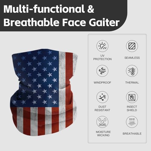 Breathable Neck Gaiter UPF 30+ Sun Protection Face Mask for Men & Women - color: 5pcs-camo-1
