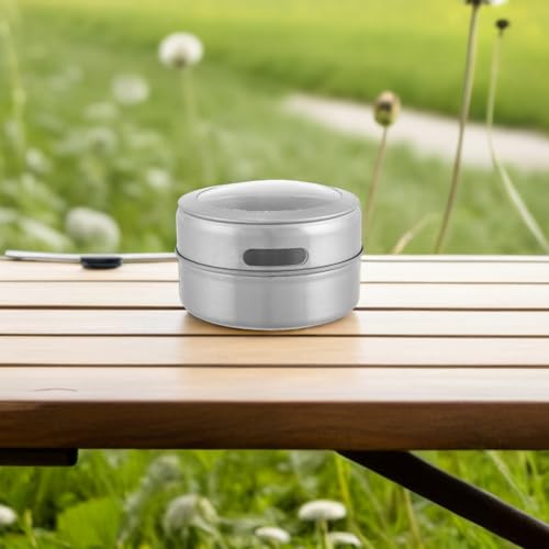 Alasum Stainless Steel Bait Storage Box Round Worm and Maggot Holder Portable Fishing Tackle Storage Case for Outdoor Camping and Live Bait Preservation