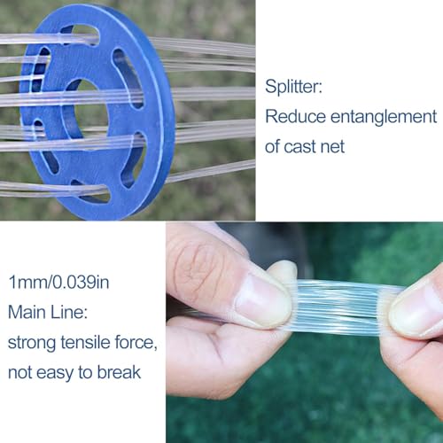 Lawaia Cast Net with Lead Sinkers Fishing Throw Nets Hand Castnet Shrimp Bait Traps 1/2 inch Mesh for Freshwater Saltwater with 3ft/4ft/5ft/ 6ft/ 7ft/ 8ft/ 9ft/ 10ft/ 11ft/ 12ft Radius - size: 6FT Radius