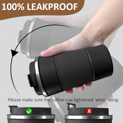 4 Pack Insulated Coffee Mug with Lid 12oz Travel Coffee Tumbler Stainless Steel Reusable Coffee Cups Thermal Coffee Mug for Hot and Iced Cold Drinks, Multicolor