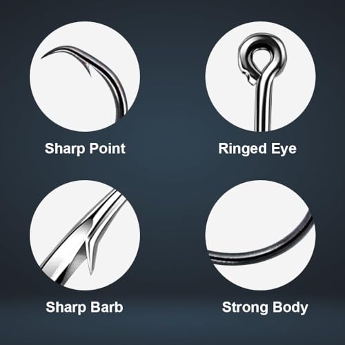 Reaction Tackle Circle Hooks - High Carbon Steel Fishing Hooks for Catfish, Bass and Saltwater Fishing - Sharp Offset Inline Point, Corrosion Resistant Black (25-Pack) - size: #2/0