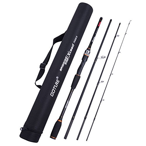 Goture 4-Piece Travel Carbon Fishing Rod M/MH Action 6.6-12ft Multi-Colors | Goture multi-spec travel fishing rods adopt upgraded high-grade carbon fiber blank with premium Fuji line guides - color: O Ring, size: Spinning/6'6"-Fast/Medium-Heavy