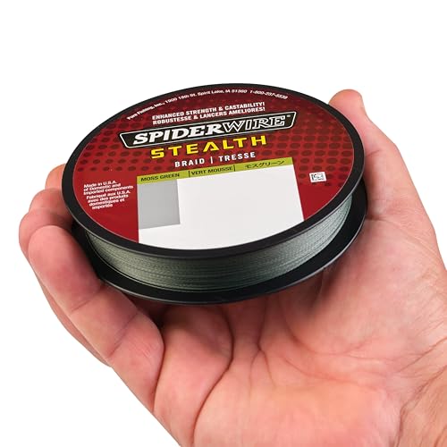 SpiderWire Stealth Braid Fishing Line - color: Moss Green, size: 125yd, style: 20lb Break Strength