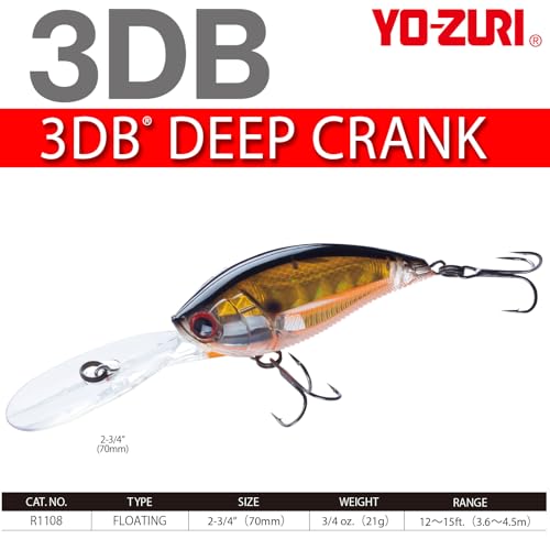 Yo-Zuri 3DB Deep Crank Floating Diver Lure, Pearl Chartreuse Lime, 2-3/4-Inch - color: Prism Tennessee Shad