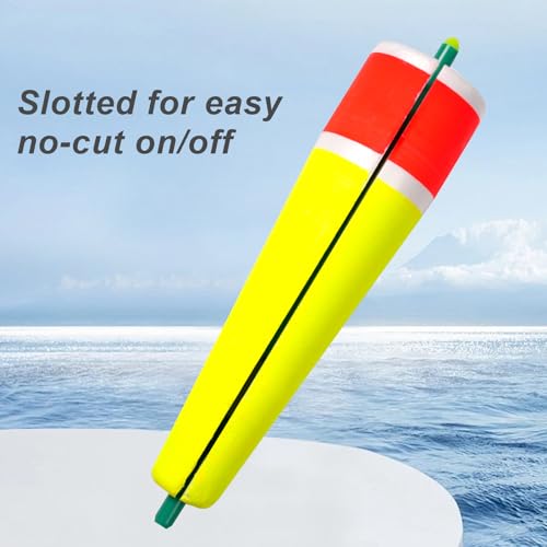 wondersee Fishing Floats Weighted Slotted Peg Popping Floats Slip Bobbers, Pack of 4 - color: Green, size: 5in.