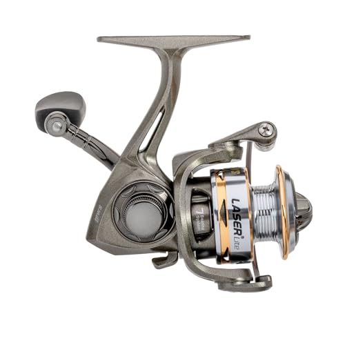 Lew's Laser Lite Spinning Fishing Reel, 6+1 Bearings, Graphite Frame and Sideplate, Speed Lube, Multi-Disc Drag - size: 75 (Clam Packaging)