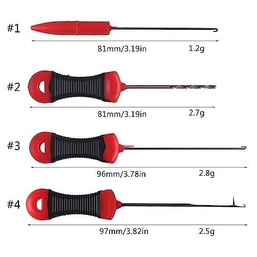 Baits Needle Stainless Steel Fish Stringer 4 in 1 Carps Fishing Baits Needle Tool Drilling Hook for Making Rigs Fish Pellets Baiting - color: C