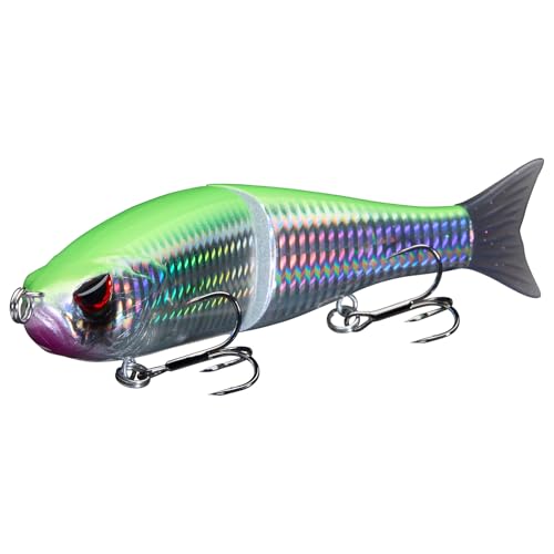 Bassdash SwimShad Glide Baits Jointed Swimbait Bass Pike Salmon Trout Muskie Fishing Lure,3-Pack - color: Green/Silver +Pink/Silver +Black/Silver, size: 4.5in/0.65oz