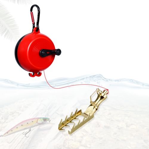Professional Fishing Baits Hard Equipment with 30m Line for Lures Saver Fishing Retrievers Savers - color: black and white
