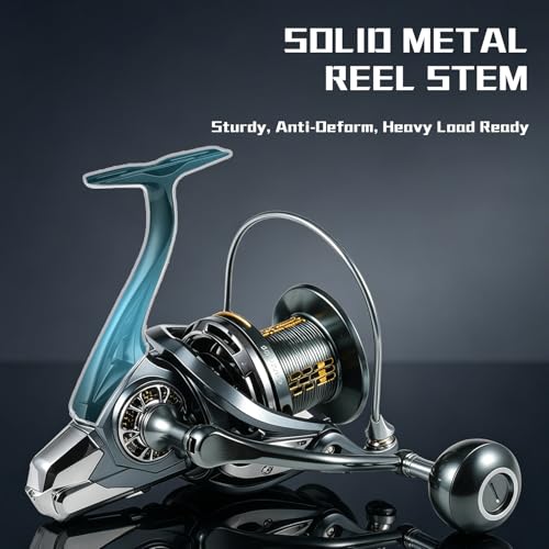 Fishing Spinning Reel, 10000/12000 Saltwater Spinning Reel, 45LBS Max Drag, CNC Aluminum Screw-in Handle & Spool, Oscillating Guide Rod System, Surf Fishing Reel for Beach & Boat Fishing - size: 12000