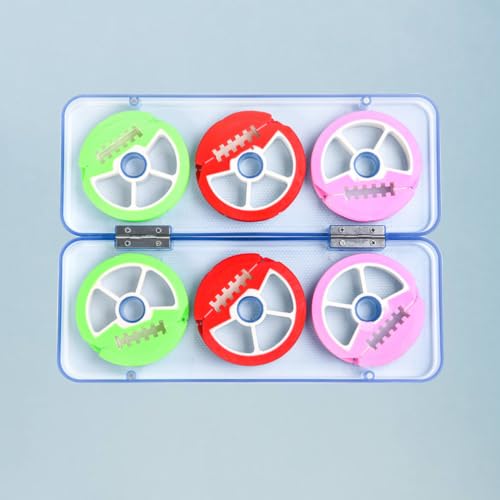 Line Storage Round Spools Shape Silicone Bobbin and Fishing Hard Abs Box Sturdy Fishing Line Holder Random Color