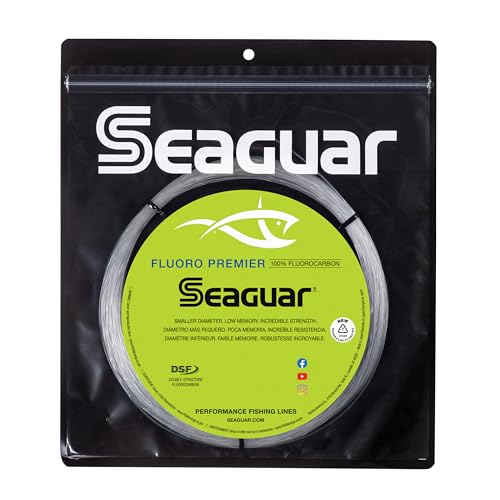 Seaguar Fluoro Premier Big Game Saltwater Fishing Line Shock Leader, 100% Fluorocarbon, Clear, Multiple Sizes - size: 150lbs/25yds