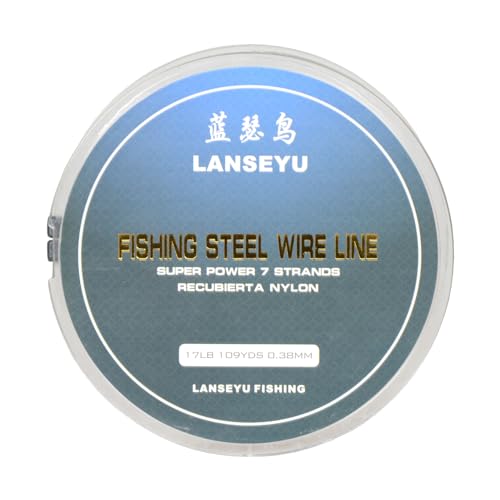 100 Metres 17 Pound 0.38mm Fishing Stee Wire Nylon Coated 1x7 Stainless Steel Leader Wire Super Soft Fishing Wire Lines