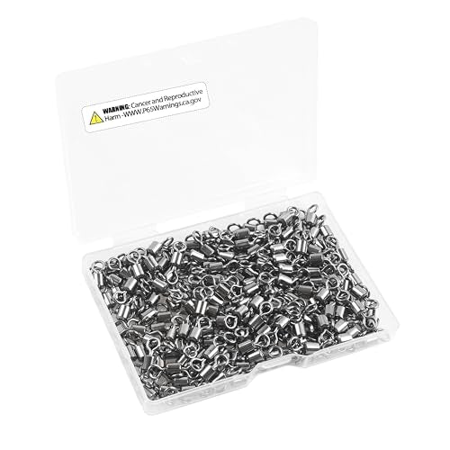 Barrel Swivels Fishing Tackle, 20/80pcs Heavy Duty Fishing Swivel Connector Stainless Steel Black Nickel Rolling Swivels Saltwater Freshwater 30-1322lb - size: 80pcs--1/0--135lb