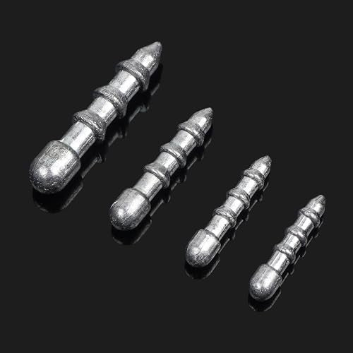 Fishing Nail Weights Kit, 70pcs Wacky Worm Weights Insert Sinkers Fishing Weights Tackle for Plastic Worms Lures Nail Sinker Weights for Wacky Rig Neko Rig Bass Fishing 4 Sizes