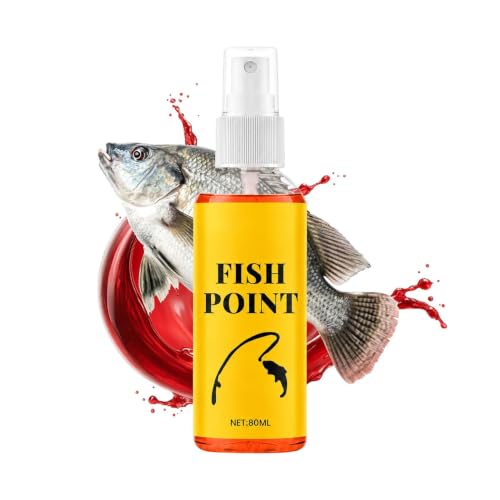 Fish Attractant Spray 80ml Fish Point Scent Liquid | Panfish Bait Scent Attractant for Men Angler Dad Husband Boyfriend Outdoor Trip Dock Boat Lake River Stream