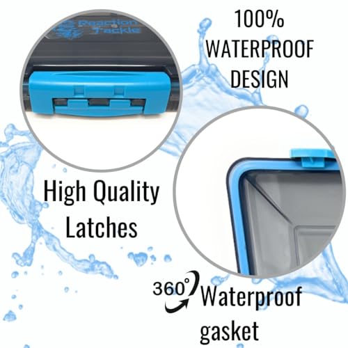 Reaction Tackle Premium Tackle Trays, Water Resistant Fishing Tackle Box Organizers with Triple Clip Closure, Removable Dividers and Clear View Design - 3600 (2-Pack) - size: 3600 (2-Pack)