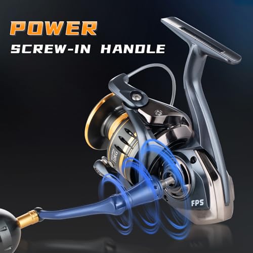 Saltwater Spinning Reel,13+1BB Ultra Smooth Saltwater Fishing Reels,Powerful Carbon Drag,CNC Aluminum Spool & Handle - color: tarnish&gold, size: 6000