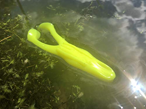 Paddle Toad Frog Soft Plastic 1/2oz 4.13" Fishing Lure - Pack of 3 - color: NEON SOLAR