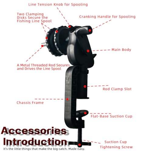 High Fishing Line Spooler Winder Spooling Station Reel Machine Enduring Tool Winder for Reels Portable for Reels Handheld