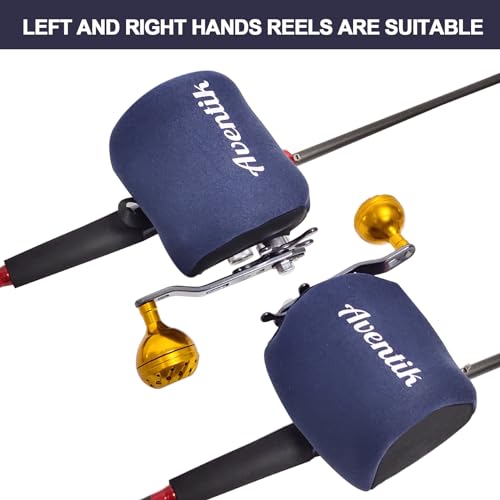 Aventik Neoprene Conventional Reel Cover Round Reel Gloves Trolling Reels Storage Reel Pouch Fits 800 1000 2000 3000 4000 5000 6000 Series Fishing Reels - color: 3pcs-Black, size: XL:5.1''W x 3.5''D