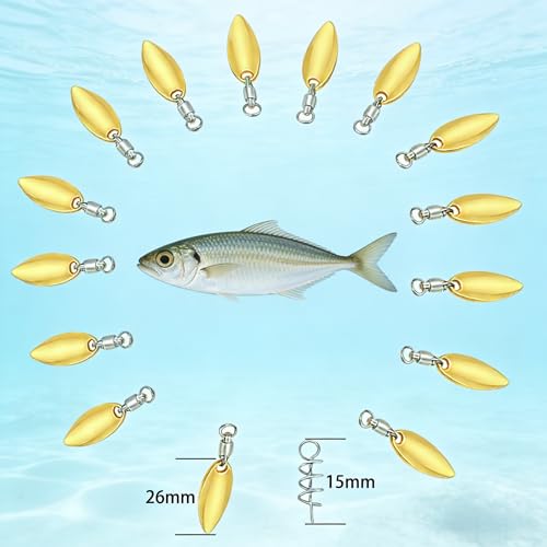 Fishing Spinners Basic Set Beetle Spin Fishing Lures with Spinner Blades for Lure Making, Complete Lure Making Supplies for Freshwater Bass Angling & DIY Use