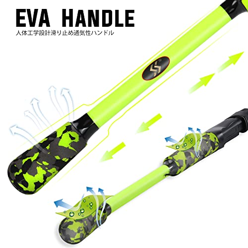 Sougayilang IM7 Graphite Fishing Rod – 2-Piece Casting & Spinning, Medium/Medium Heavy Power, Stainless Steel Guides with Zirconium Rings, EVA Handle & Hook Keeper for Bass, Trout, Walleye, Catfish - color: green, size: Spin-7'00''-2pcs-MH