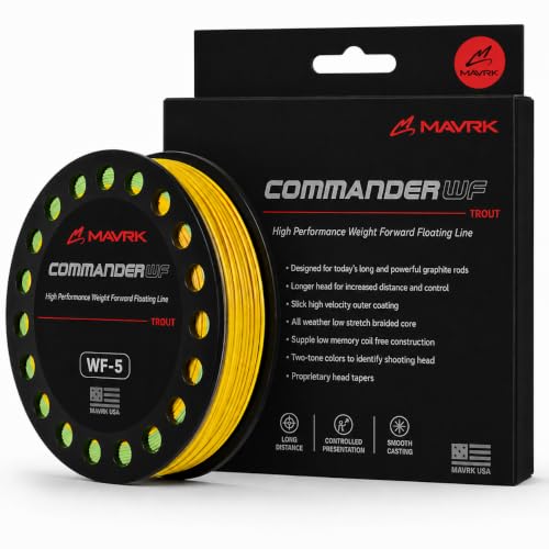 MAVRK USA Fly Fishing Line | Euro Nymph & Floating Lines | Level ESN Mono & Weight Forward Designs | High Visibility, Low Stretch, Freshwater Trout - color: Commander, size: WF-4