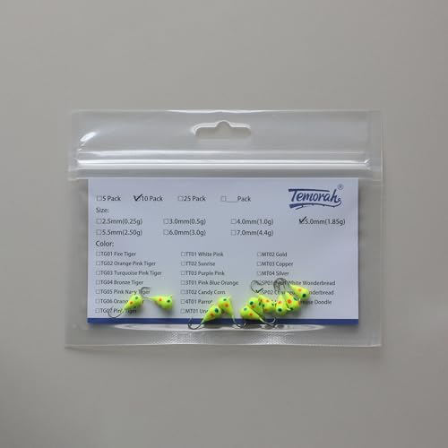 10 Pieces 3.0-6.0mm Teardrop Tungsten Ice Jig - color: SP02 Chartreuse Wonderbread Glow, size: TIJ02 4MM 10PCS