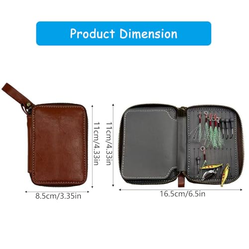 Lure Bag Spoon Baits Lure Wallet Artificial Crankbait Fishing Tackle Binder Bag with Strap Portable Pu Baits Wallet