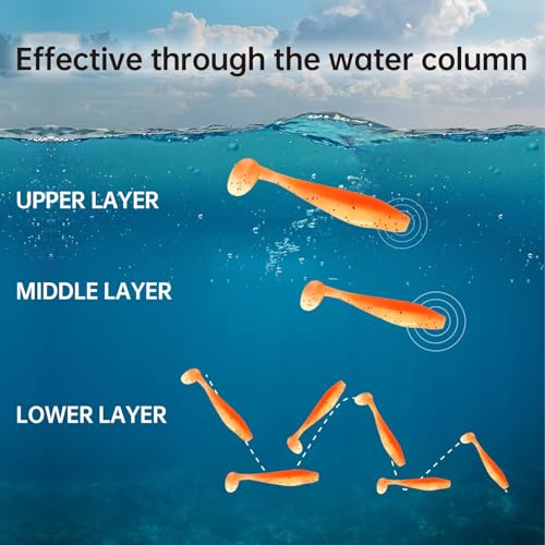 100pcs Paddle Tail Swimbaits Lures, Crappie Jig Fishing Lures Kit,Bass Fishing Bait for Freshwater and Saltwater with Box