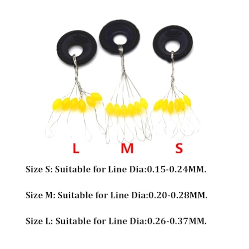 6 in 1 Fishing Bobber Stopper,Soft Silicone Float Sinker Stops,100Pcs Cylinder,Oval Float Stop Stoppers… - color: Orange-Oval, size: Large