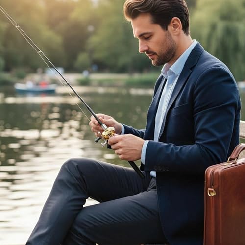 Mini Fishing Rod & Reel Combo Ultra-Portable Telescopic Fishing Pole with Compact Carry Case, Perfect for Travel & Backpacking | Micro Collapsible Rod Kit for Beginners & Outdoor Enthusiasts