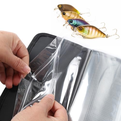 Alipis Fishing Bait Bag Portable Lure Organizer Waterproof Soft Baits Binder Pouch Outdoor Fishing Tackle Storage for Anglers