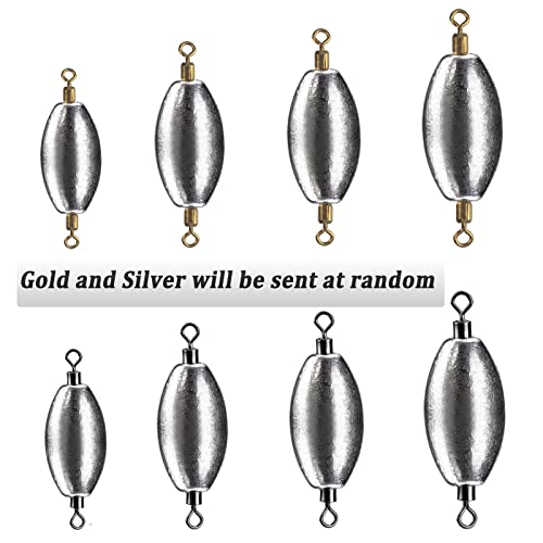 THKFISH Fishing Weights Inline Weights Trolling Sinkers Swivel Weights Quick Set Up Lead Fishing Sinker with Inner Swivel - size: 10pcs-20g(3/4 oz)