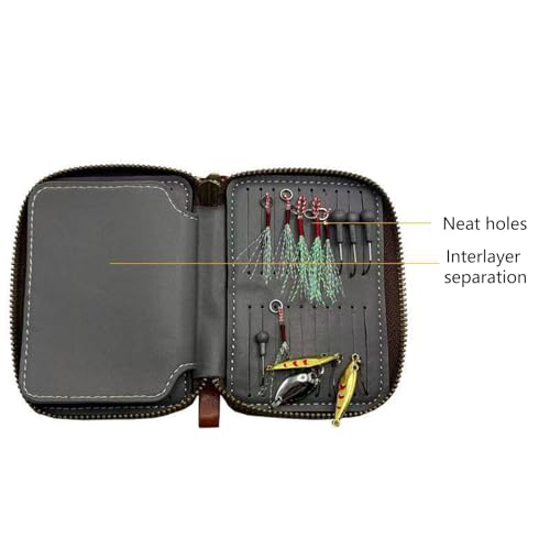 Lure Bag Spoon Baits Lure Wallet Artificial Crankbait Fishing Tackle Binder Bag with Strap Portable Pu Baits Wallet