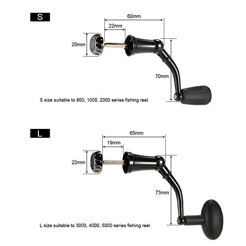 Spinning Reel Handle Aluminum Alloy Rotary Knob Foldable Power Handle for Fishing Spinning Reel Replacement Handle Nonslip Grip