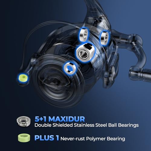 KastKing ReKon Saltwater Fishing Rod and Reel Combo, Fishing Poles & Reels Combo, Graphite Blank, Zirconia Rings, NyliTech Frame & Rotor, EVA Handle, Uplock Reel Seat - style: Spin-8'0" Medium Heavy-5000 Reel-2pcs