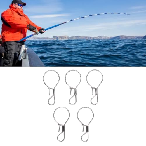KIMISS 5PCS Fishing Locks Stainless Steel Single Handed Live Fish Lock Buckle for Freshwater Saltwater Fishing Stringer Clip H LockFishing Lock B Steel are Fish Locks Freshwater for You