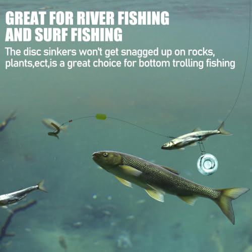 Dr.Fish Fishing Coin Sinkers Lead Fishing Weights Disc Weights No Roll Freshwater Saltwater River Bank Surf Fishing Catfishing - size: 12oz/3 Pack