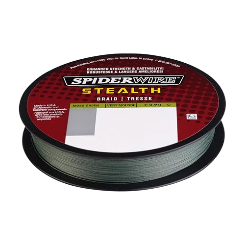SpiderWire Stealth Braid Fishing Line - color: Moss Green, size: 125yd, style: 8lb Break Strength