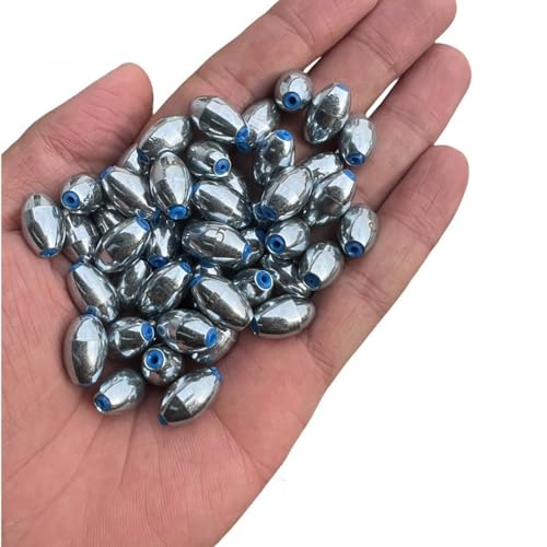 Alloy Steel Fishing Sinker Oval Drop Shot Bass Fishing Weight Casting Sinkers for Saltwater Freshwater - size: Size1-20Pcs-Alloy Sinker-3G