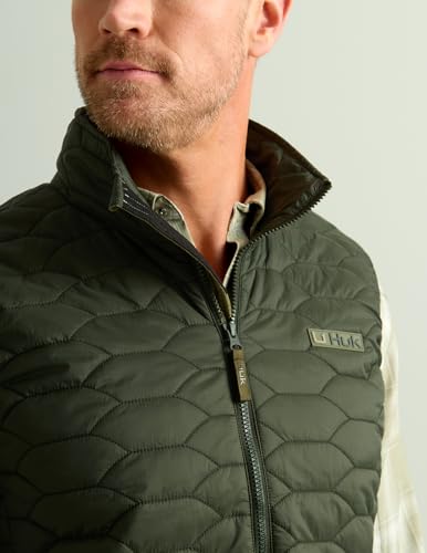 HUK - Men's Scale Vest, DWR Insulated Performance Fishing Vest - color: Cypress Landing, size: 3X-Large
